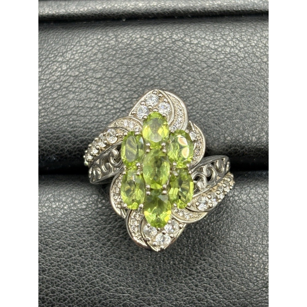 EUC Sterling Silver Genuine Peridot Topaz 9.25 7 Grams H3
